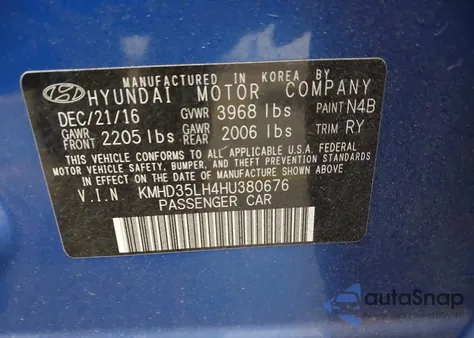 2017 Hyundai Elantra Gt from USA, damaged, VIN KMHD35LH4HU380676